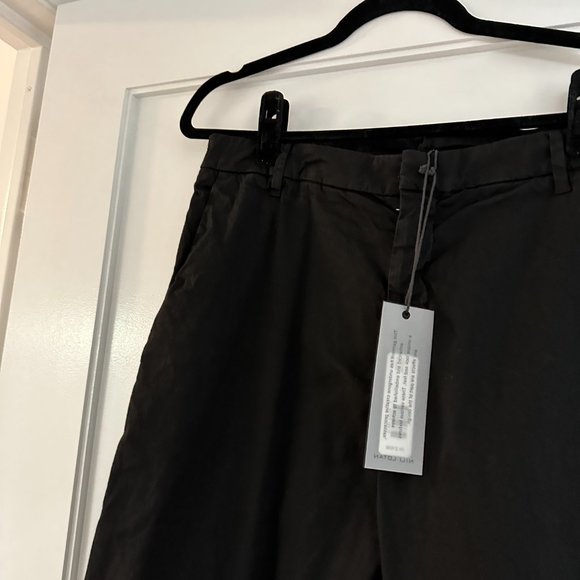 NWT Nili Lotan Paris Cropped Pants Relaxed Fit Dropped Crotch Sz 12 Jet Black - Picture 6 of 8